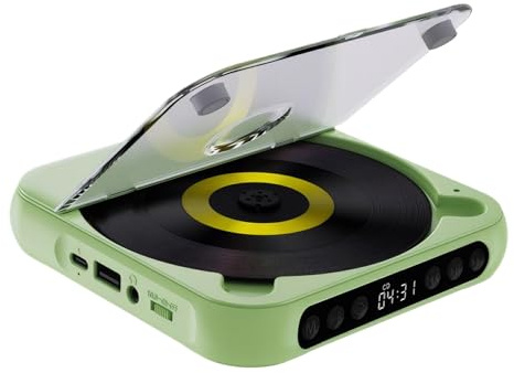 kesurpae Lettore CD Portatile con Cuffie per godersi la Musica in Movimento Lettore CD ABS Portatile con Cuffie Lettore CD Carino CD-RW, Verde
