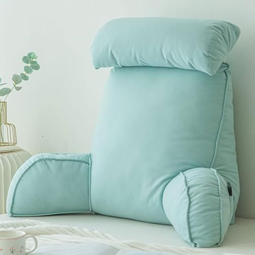 Lesekissen Fürs Bett – Weicher Samtstoff Und Bequeme Schaumstofffüllung – Optimale Rückenunterstützung – Tragbares Rückenkissen Mit Armlehnen – Kuschelkissen For Erwachsene(E,75x40x50CM (without headr