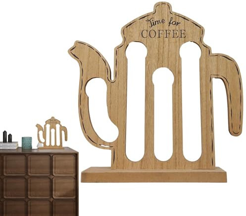 Portacapsule da caffè, in legno, a forma di vaso, elegante e salvaspazio, per banconi e uffici