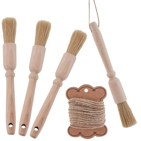 NBEADS Cleaning Brush for Sewing Machine, Wood Lint Brush with Handle and Jute Cord Sewing Machine Cleaning Tools for Sewing Machine Internal and Spool Area Sewing Tools Sewing Products