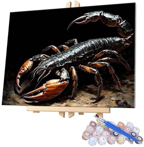 Paint by Numbers for Adults DIY Paint by Numbers Scorpion for Beginners Painting by Numbers on Canvas DIY Acrylic Paints Set Paint by Numbers Kits for Adults Perfect for Gifts Decor 28x36in G-859
