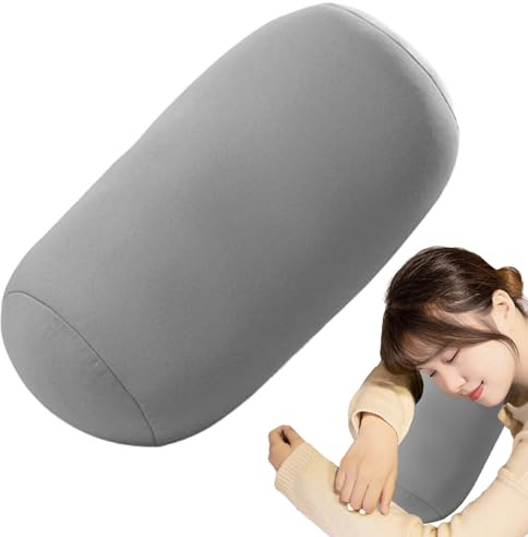 Traversin rond en microbilles - Coussin de dos doux - Soutien du cou - Confortable - Pour dormir assis - Pour dormir - Confortable - Pour la maison, les voyages, les étirements au sol