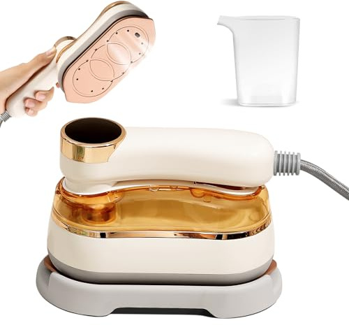 Senndio Travel Iron, 1400W 2-in-1 Travel Steamer for Clothes,220-240V Portable Steamer Iron,10S Fast Heat Up,180ml Detachable Tank Lightweight Handheld Steamer for Travel Home(White)