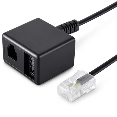 1x 0.15m - Western-Stecker 8/4 auf TAE N-Kupplung + Western-Kupplung 6/4