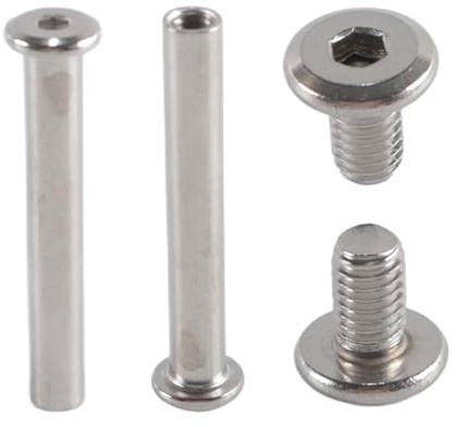 Durlo 15 uppsättningar kopplingsskruvar M6x55 möbelkopplingar, låshylsskruvar i rostfritt stål för skåp med M6x10-skruv (M6x55 x stångdiameter 8 mm)
