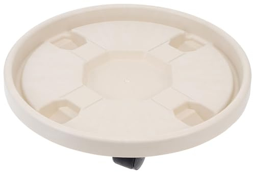 SHINEOFI Support Pot Fleur Rond avec roulettes Plateau Plastique Épais Résistant Bac à Eau Intégré pour Intérieur et Extérieur Mobilité Facile et Protection Sol