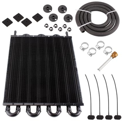 Tissting Condenseur de Climatisation Automobile en Alliage d'Aluminium 8 Rangées - Condenseur Tubulaire pour Système de Refroidissement Voiture Universelle 304x254x20cm/12x10x0.8in (8 rangées)