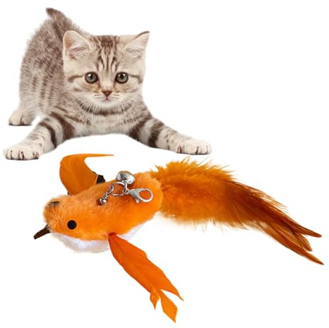 Kattfjäderleksakspåfyllning - Ersättningsstavstillbehör, Interaktiva Teasertillbehör, Färgglada Fjäderklockor, För Kattungar Inomhusträning Lektid Jaktträning Kul Underhållning