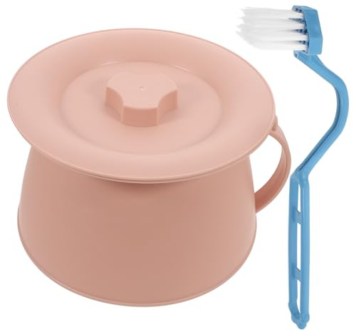 VILLCASE Orinal Nocturno de Plástico con Tapa y Cepillo de Limpieza, Uso Versátil para Bebés y Adultos en Hospitales y Hogares de Ancianos