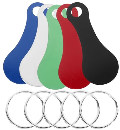 Cabilock Shopping Trolley Token Key Ring 5pcs Metal Keychain Pendant for Grocery Cart with Assorted Colors, Small Sturdy Key Buckles for Supermarket Use