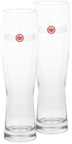 Eintracht Frankfurt Weizenbierglas - 1899-2er Set | Glas | 0,5 Liter | Bierglas | Weizenglas | SGE