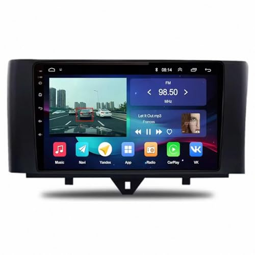 Carplay-Skärm för Benz Smart Fortwo 2011-2015 Röststyrning, Gps-Navigering, Med Kamera, Dashcam, Wifi, Bluetooth Bilradio Stereo Gps Navi, 8 Kärna 6G＋128G