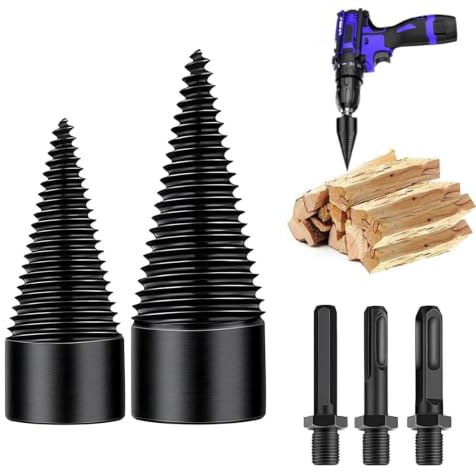5PCS Firewood Log Splitter Drill Bit Set, Removable for Electric Drill