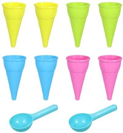 Eistüte aus Kunststoff – Strandsandform, 10-teiliges Spielset