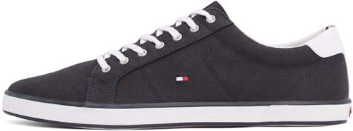 Tommy Hilfiger Zapatillas para Hombre Sneaker con Suela Vulcanizada, Azul (Midnight), 39
