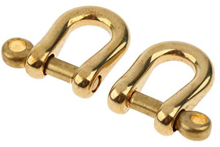 Baoblaze 2 Hochfeste Rundschäkel Schäkel Verbinder aus Messing für Stahlkette Drahtseil Stahlseil, 6 mm