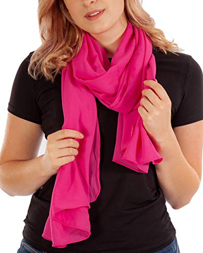 Schal Damen PRIMAVERA Schals & Tücher in Magenta Stola Halstuch Pashmina aus Chiffon für Sommer Frühling Ganzjährig XXL Tuch Damenschal Multifunktionstuch (Magenta)