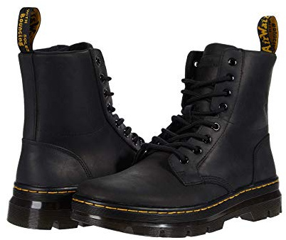 Dr. Martens unisex adult Lace Fashion Boot, Black Wyoming, 7 Women 6 Men US