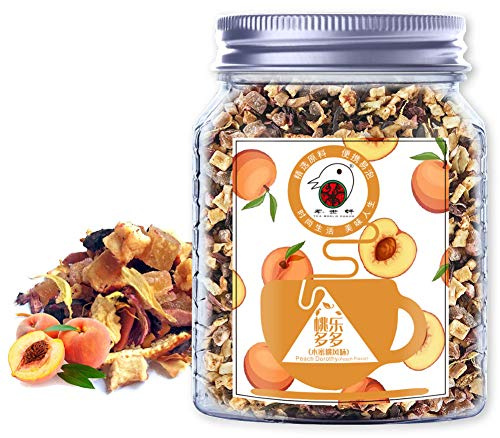 Plant Gift Peach Dorothy (Melocotón, Manzana, pelada de Naranja, Roselle, crisantemo) té Caliente y Helado, té de Hierbas no GMO, sin Artificiales, té de Hoja Suelto Premium 70 g / 2.5oz