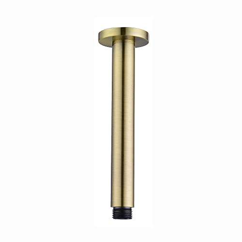 ENKI A14 Ceiling Mounted Round Shower Arm, Antique Brass, Rainfall | Solid Brass, 1-Year Guarantee, Rainfall Shower Head Arm, Replacement Arm, Modern, Easy Install, Bathroom