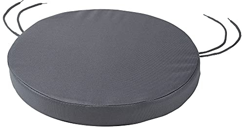 SOFTILLO Round Bistro Circular Chair Cushion with Seat Ties – 40cm | Indoor and Outdoor Furniture Seating | Water-Resistant Polyester |Patio, Kitchen Dining, Lawn & Garden, Coffee Shop Use | Graphite