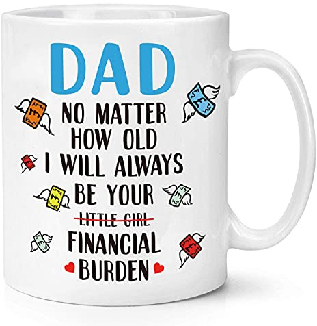 Mewgulfs Dad Mug Funny Dad Coffee Mug Father Day Gifts Birthday Dad Gifts - I'll Always be Your Financial Burden - 330ml Novelty Joke Coffee Mug Gift for Men