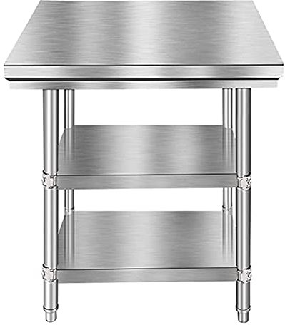 MNSSRN Edelstahl-Werkbank, Küchencatering-Workbench, Schwerer Esstisch, kommerzielle Lebensmittelaufbereitung Workbench, mit einstellbaren Beinen