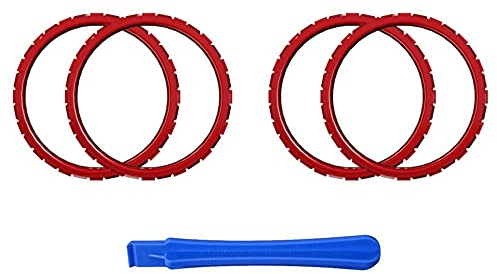 eXtremeRate 2 Paar Accent Ring Zentierringe Ersatzteile für ps5 Controller BDM010/020/030/040/050, Ersatz Ringe Schutz Thumbsticks Zubehör für ps5 Controller Akzentringe-Rot