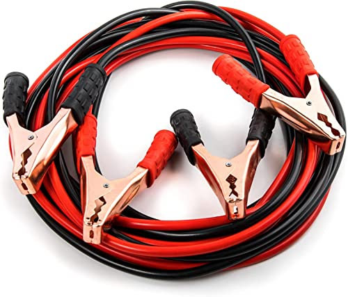 AUTOZOCO Pinzas de Batería de Coche y Motos, Cable de Arranque para Batería de Coche, Pinza de Arranque, Pinza Cocodrilo, Longitud 2.5 Metros, Incluye Bolsa Transporte, Cable 10 mm2, Pinzas 800 A
