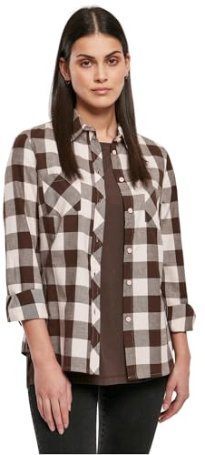 URBAN CLASSICS Damskjorta i 100% långärmad bomull, avslappnad fyrkantig skjorta, regelbunden passform, Storlekar: XS–5XL, rosa, M