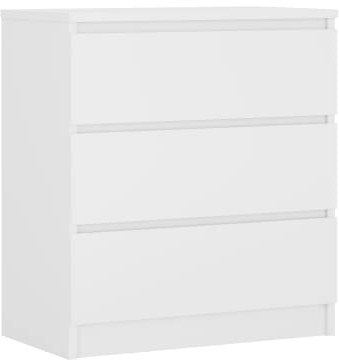 Kommode mit 3 Schubladen, Farbe: Weiss Matt, H: 79 cm, B: 70 cm, T: 39 cm