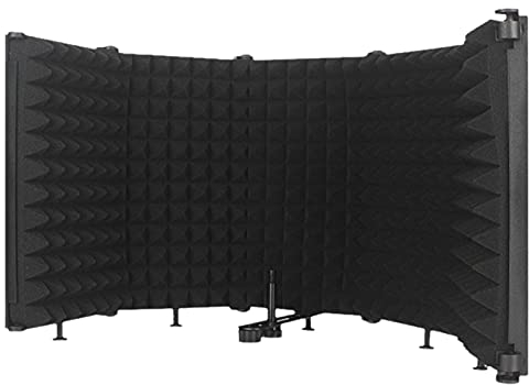 Mikrofon Isolation Schallschutz, Sound Shield Isolation, Akustik Schirm, Mikrofon Pop Filter Mit Absorbierender Schaumschicht Schallabsorbierend Mikrofon Isolationsschild Studioaufnahme Windschutz