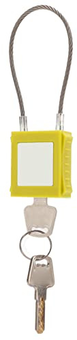 Lockout Tagout Lock, 85mm Shackle Steel Cable Locks with 2 Key for Equipment Maintenance for Electrical Lockout Tag Out Kits (Yellow)
