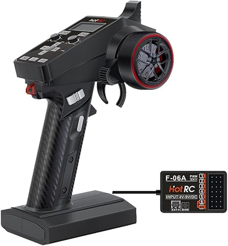 HOTRC CT-6A RC-sändare och mottagare 6 kanaler 2,4 ghz handstyrd RC bil båt tankar fjärrkontroll (CT-6A)