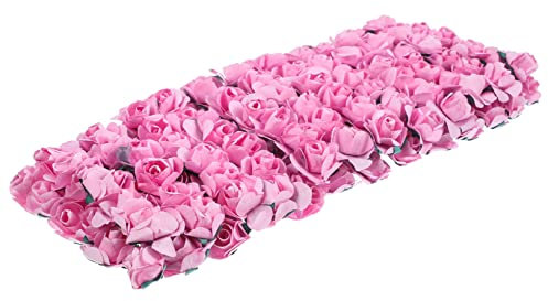Cabilock 144st Papierrose Hochzeit Blumendekoration Rosenzweig Simulation Blumenköpfe Mini-Rose Echt Aussehende Rosen DIY Scrapbooking-Verzierungen Papierblumen Esstisch Geschenkbox