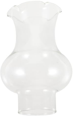 Ciieeo Glass Lamp Shade 1.2 Inch Diameter Clear Oil Lamp Chimney Replacement for Vintage Kerosene Lamps Indoor Decorative Lighting Accessory