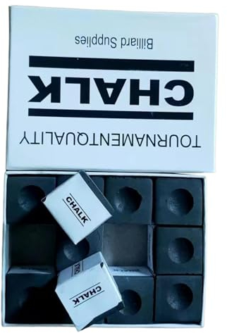 Fonowx 12 Stück Pool Queue Kreide, Billard Kreide Ausrüstung, Billard Kreide Master, Pool Cue Chalk Durable, Billard Kreide Set, Billiard Chalks für Amateure Profis Sportbars Billardhalle, Schwarz