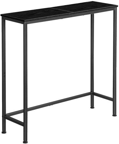 Vintage Konsolentisch, Schmaler Konsolentisch, Eingangtisch Beistelltisch Flurtisch Sofatisch mit schwarzem Metallgestell, 75 cm Kleiner Ausstellungstisch, Schwarz