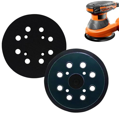 XWUNZ 125mm Plato de Lija para Amoladora 2 Piezas Plato de Soporte para Discos Abrasivos, Almohadillas de Lija Orbital Almohadilla con 8 Agujeros, Accesorio de Lijadora Excéntrica