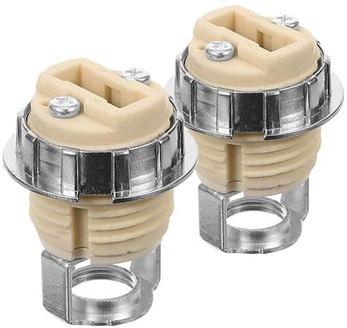 IMIKEYA 2 Stück G9 Keramik Lampenfassung Mit Metallring Und Halterung G9 Gewinde Sockelhalter Für Led Und Halogenlampen Ersatzfassung Für Innenbeleuchtung