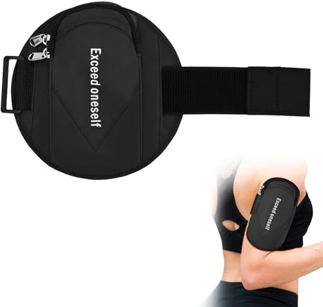 WisePoint Bracciale Smartphone, Oxford Panno Fascia da Braccio Portacellulare con Cinturino Regolabile, Fascia Sportiva da Braccio per Corsa, Campeggio, Escursioni (nero)