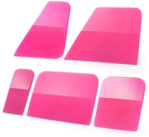 Suoumwa Auto-Rakel-Set, 5-In-1, Kratzfester TPU-Gummi-Rakel für Vinyl-Wrap-Folie, Rakelschaber, Fensterfolien-Werkzeug