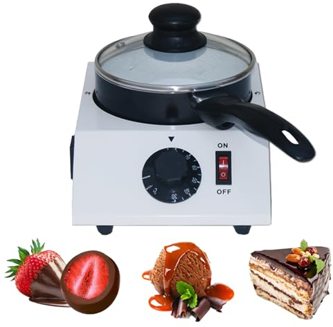 PLABNK Olla Calentadora De Chocolate Profesional, 30-70 ℃ Ajustada, Máquina De Fusión/Acero Inoxidable De 40 W, Operación Sin Agua, Postres De Chocolate De Diferentes Formas,One Size
