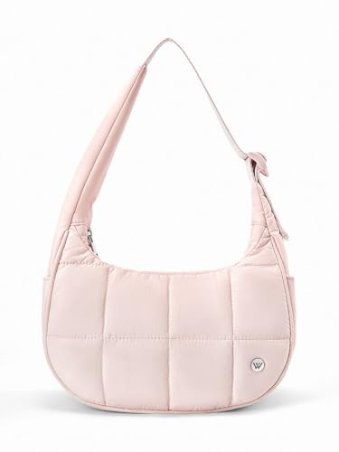 WESTBRONCO Small Puffer Crescent Bag Nylon Shoulder Bag for Women