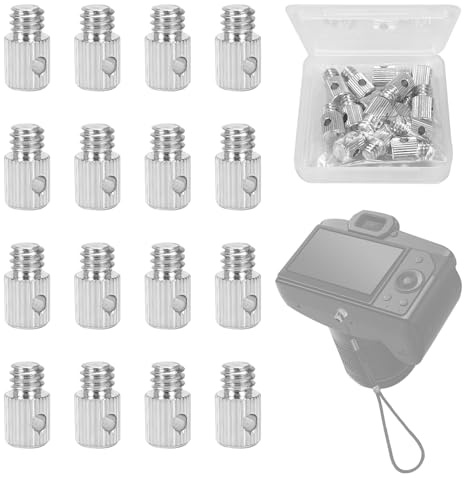 16 Stk 1/4 Zoll Schraube, Kamera Befestigungsschraube,Metall Zoll Schrauben,Kamera Stativgewinde Adapter Lanyard-Schraube für Stativ, Einbeinstativ