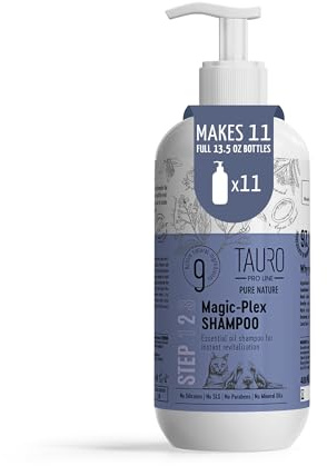 Tauro ProLine Pure Nature Magix Plex schampo hundar och katter omedelbar vitalisering med eteriska oljor för glänsande och frisk hud och päls helt naturlig vårdprodukt