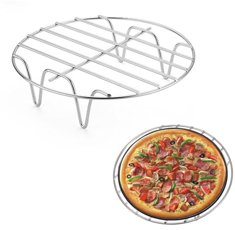 Air Fryer Rack, Runder Air Fryer Stand, Stapelbarer Dörrständer aus Edelstahl, Rundes Luftfritteusen Zubehör zum Braten und Kochen, Idea für Topf/Ofen/Backform/Kuchenform(7 Zoll)
