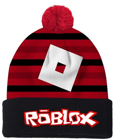 MAJEQZGY Roblox Beanies Mütze Stickerei Strickmütze für Kinder Roblox Mütze mit Bommel Weiche Winter Daily Beanie Strickmütze Geschenke (DE/NL/SE/PL, Alphanumerisch, S, Mechanischer Block)