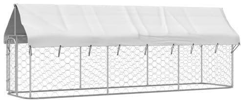 DYRJDJWIDHW ,gitterbox,Dog Crate,katzenkäfig,Outdoor-Hundezwinger mit Dach 400x100x150 cmEntworfen für Garten und Terrasse.