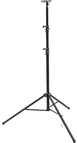 Brennenstuhl Trépied télescopique St 302 pour Lampes de Travail/Stable Trépied avec mécanisme d'abaissement Automatique (réglable en Hauteur de 1,24 m à 3 m, Max. 20 kg, avec Barre transversale, 3